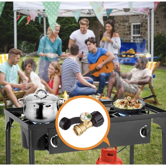 Propane Tank Gauge RV Pressure Brass Adapter Gas Level Meter Grill RV Indicator - Picture 12 of 16